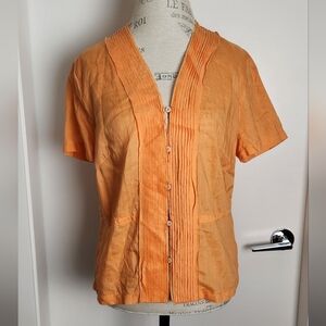 90s Orange Buttonup Shirt Blouse